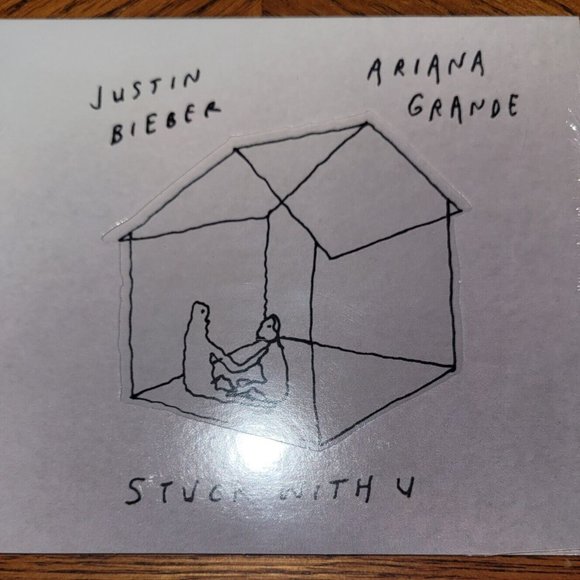 Justin Bieber & Ariana Grande Autographed "Stuck With U" CD Cover, Signed Wicked - Picture 3 of 5